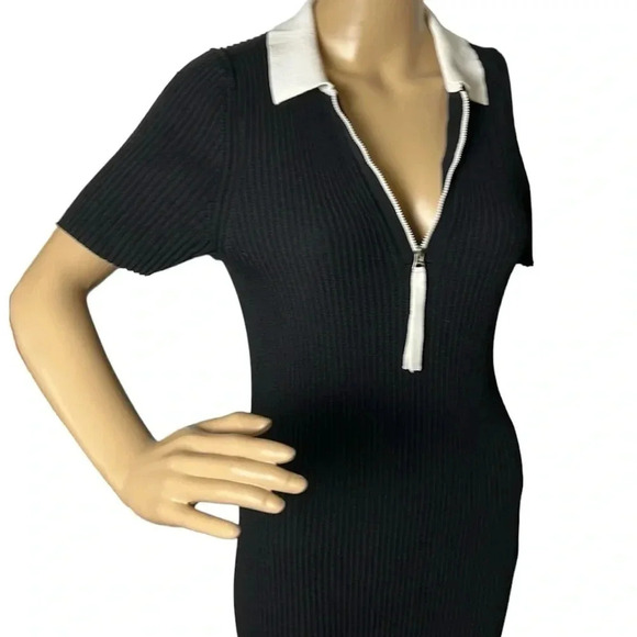 Rag & Bone dress.Black ribbed Cadee Polo,event , career, retro vibe,classy - Picture 5 of 15